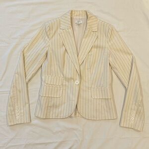 LOFT Cream Blazer with Notched Lapels